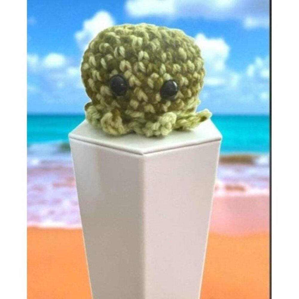 Handmade Crochet Octopus Plush-Approx. 2 1/4"-Green